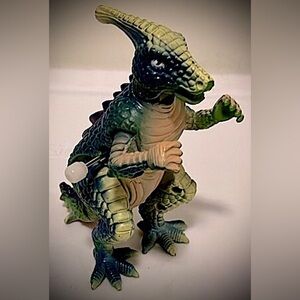 Vintage Dinosaur Windup Walking Parasaurolophus with moving Arms and Head